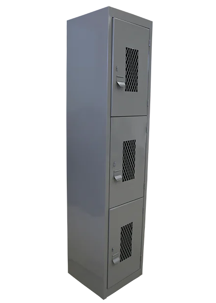 locker 3 puertas con malla - casilleros escolares - pms muebles - genicrea - muebles de metal para industrias