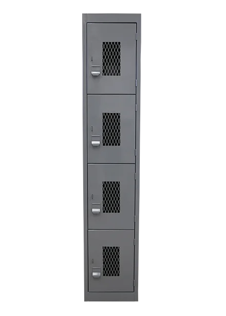 locker 4 puertas con malla - lockers metalicos - pms muebles - genicrea
