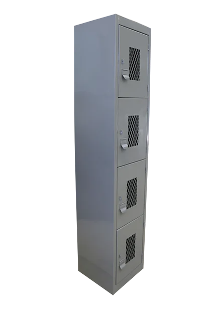 locker 4 puertas con malla - lockers metalicos - pms muebles - genicrea - mobiliario de industrial